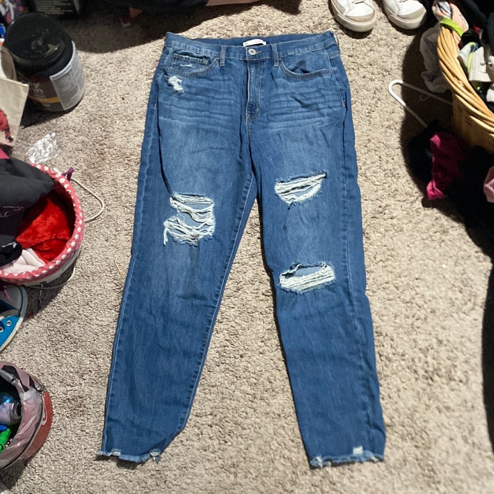 Blue mom jeans high rise from “SO